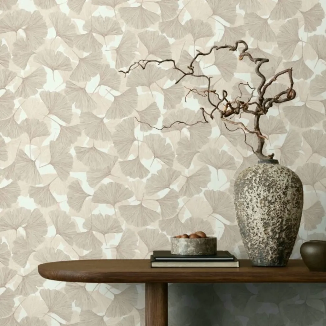 Parede com papel de parede decorativo